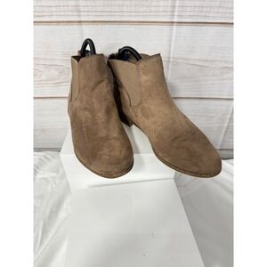 Dr. Scholls Resource Brown Faux Suede Tassel Back Zip Ankle Boots Womens 7M